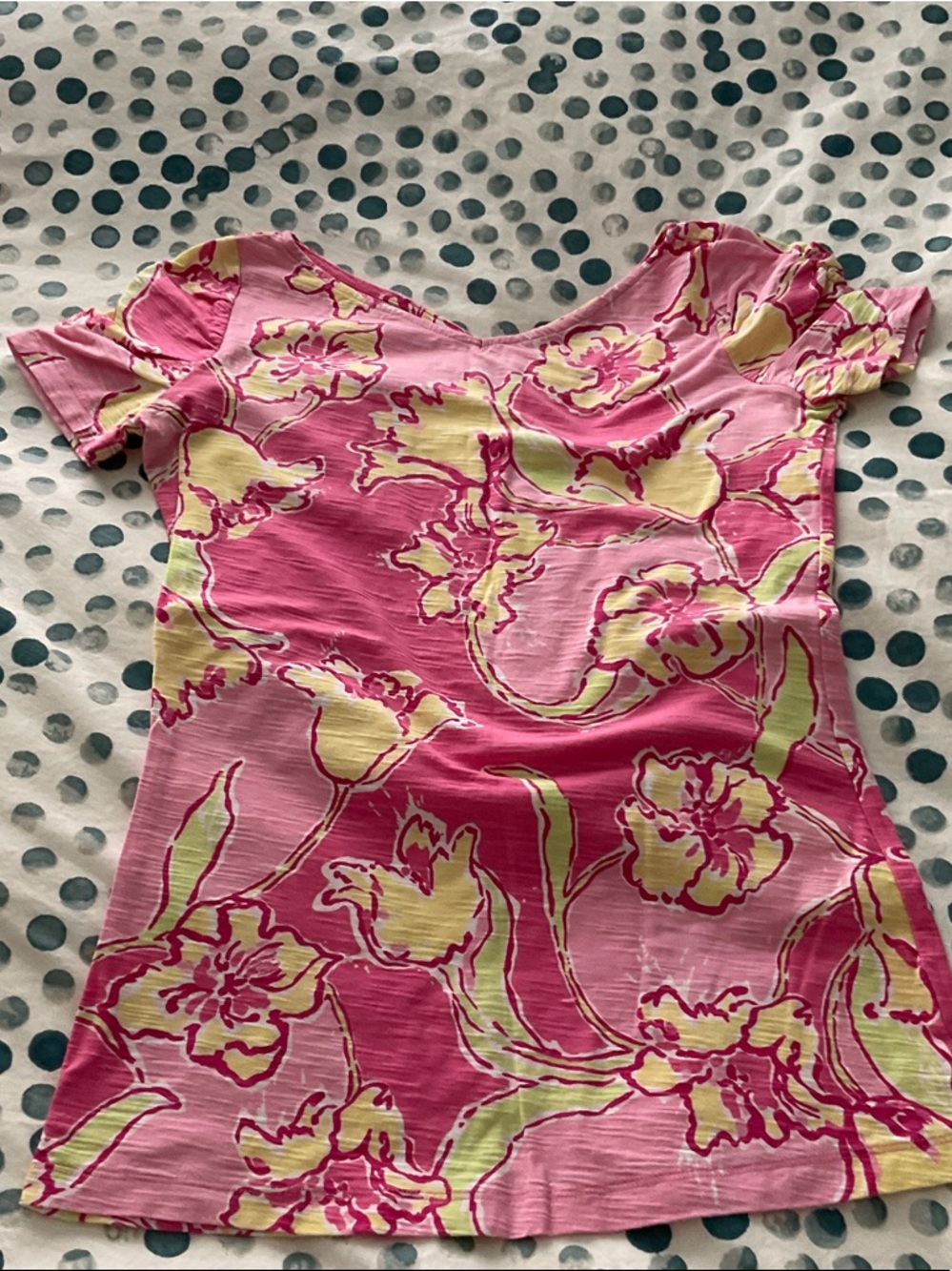 Lilly Pulitzer Pink Floral Short Sleeve Women’s Top